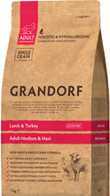 Įkelti vaizdą į galerijos rodinį, Grandorf Ėriena ir Kalakutiena - sausas maistas SUAUGUSIEMS VIDUTINIŲ IR DIDELIŲ VEISLIŲ ŠUNIMS 1kg