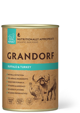 Įkelti vaizdą į galerijos rodinį, Grandorf šunų konservai su BUIVOLIENA IR KALAKUTIENA, 400g