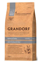 Įkelti vaizdą į galerijos rodinį, Grandorf Triušiena ir Kalakutiena - sausas maistas SUAUGUSIEMS VIDUTINIŲ IR DIDELIŲ VEISLIŲ ŠUNIMS 10kg