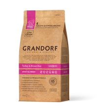 Įkelti vaizdą į galerijos rodinį, Grandorf Kalakutiena ir Rudieji Ryžiai - sausas masitas SUAUGUSIEMS VISŲ VEISLIŲ ŠUNIMS 1kg