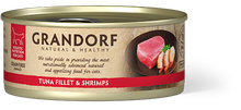 Įkelti vaizdą į galerijos rodinį, Grandorf kačių konservai su TUNO FILE IR KREVETĖMIS