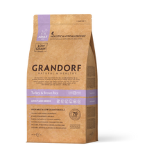 Įkelti vaizdą į galerijos rodinį, Grandorf Kalakutiena ir Rudieji Ryžiai - sausas maistas SUAUGUSIEMS MINI VEISLIŲ ŠUNIMS 1kg