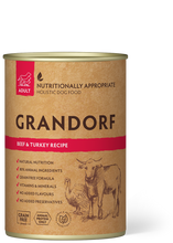 Įkelti vaizdą į galerijos rodinį, Grandorf šunų konservai su JAUTIENA IR KALAKUTIENA, 400g