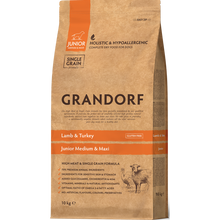 Įkelti vaizdą į galerijos rodinį, Grandorf Ėriena ir Kalakutiena - sausas maistas JAUNIEMS VISŲ VEISLIŲ ŠUNIMS 10kg